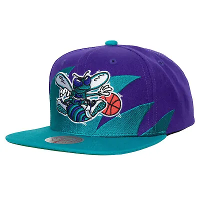 Mitchell & Ness Charlotte Hornets NBA Sharktooth HWC Purple/Teal Snapback Hat • $39.99