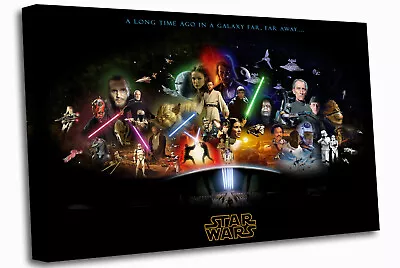 Star Wars Collage Canvas Wall Art  Print Ready To Hang • £20.98