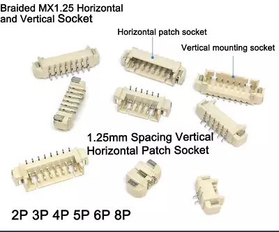 1.25mm Socket Connector Horizontal/Vertical SMD 2 3 4 5 6 7 8 9 10 11 12 Pin • $7.85