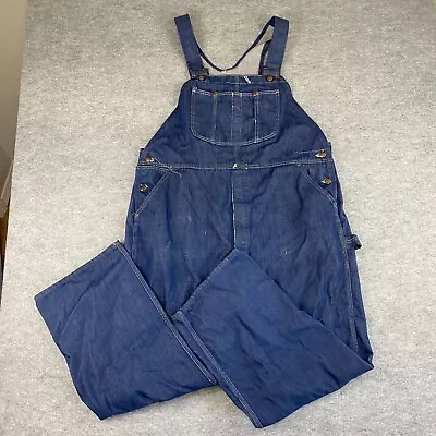 Vintage 70’s Montgomery Ward Denim Overalls 42x28 Union Made USA • $40.81