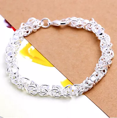 925 Sterling Silver Womens Small 7  Inch Twist Link Bracelet W GiftPkg D456B • $26.95