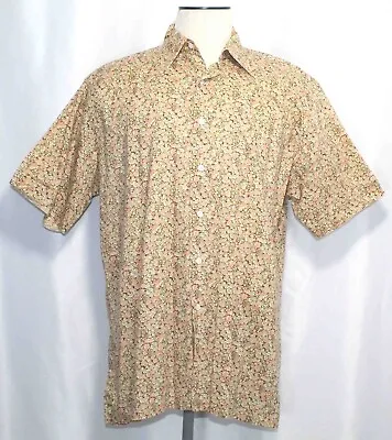 Vintage Maus & Hoffman Liberty Floral Button Up Short Sleeve Shirt Mens Size XL • $34.99