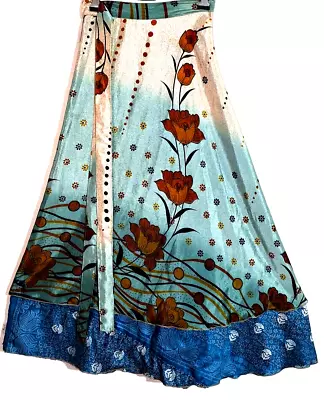 Incredible-art Women's Indian Sari Wrap Skirt Handmade Reversible Vintage Hippie • $26.06