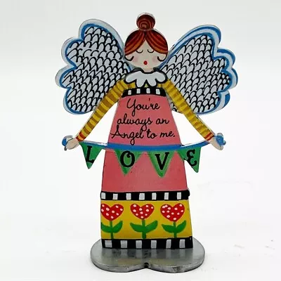 Carol Eldridge Love You Are Always An Angel To Me Metal Figurine Statuette 4.5” • $9.95