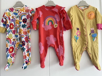 £9.99 • Buy Baby Girls NEXT 0-3 Months Babygrow Sleepsuit Bundle Flowers Rainbow Sunshine GC