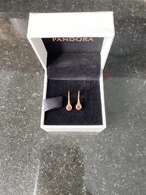 $580 • Buy Pandora Love Pod 18k Pink Topaz Earrings