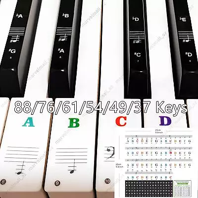 Keyboard Piano Stickers Letters 88/76/61/54/49/37 Keys Sticker Note  For Learner • $3.49