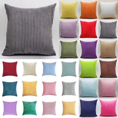 UK 12 14 16 18 20 22 24 26 28  Corduroy Cushion Cover Pillow Cases Home Decor • £5.49
