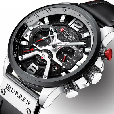 £20.09 • Buy CURREN Mens Date Analog Waterproof Quartz Calendar Business Leather Wrist Watch