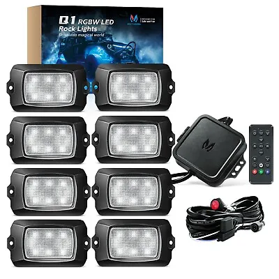 MICTUNING Q1 RGBW LED Rock Lights  8 Pods Underglow Neon Multicolor Lighting • $89.99