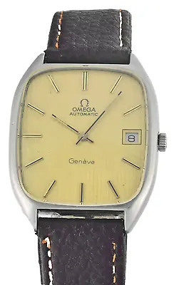 Vintage OMEGA Geneve Automatic Date Stainless Steel Mens Watch - 1971 - Cal 1001 • $724.95