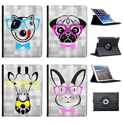 £9.99 • Buy Azzumo Hipster Animals With Bow Ties & Glasses PU Leather Case For Apple IPad