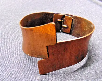 Vintage Solid Copper Wrist Cuff Bracelet 1  Wide Unbranded • $15.99