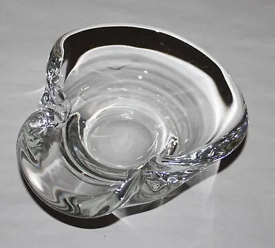 Vintage MCM Murano-Style Clear Art Glass Ashtray • $40.70