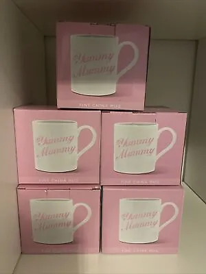 5 X Job Lot Yummy Mummy Mug Bone China Baby Shower New Mum Gift Mama NEW Boxed • £27