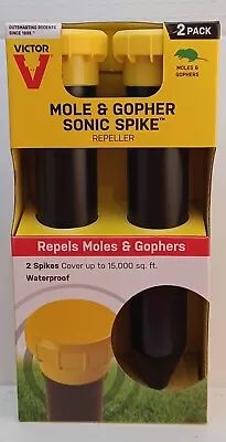 NEW! 2 PACK - Victor M9012 Mole & Gopher Sonic Spike Repellers ~ Chemical Free • $14.77