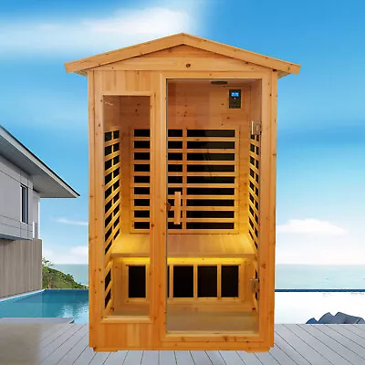 2Person Outdoor Patio Far Infrared Sauna Room Old Fir Wood 6 Heating Panel 1750W • $2500