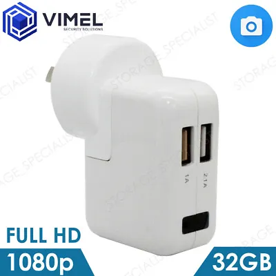 VIMEL Home Indoor 32GB Security Wall Power Adapter Evidence Camera Spy Hidden • $199