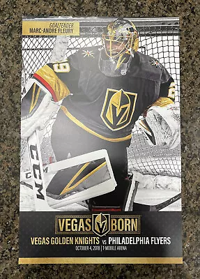 Vegas Golden Knights Game 1/41 Marc-Andre Fleury 2nd Season Poster 10/4/18 • $20