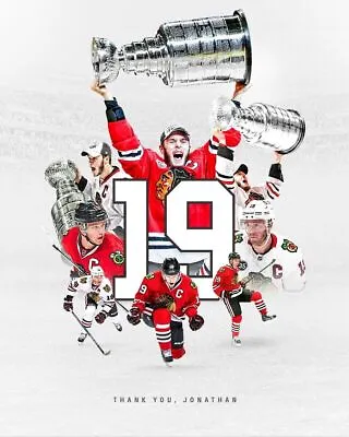 Johnathan Toews Chicago Blackhawks Lasr Game Poster Holding Cup Up 8x10 Picture • $3.98