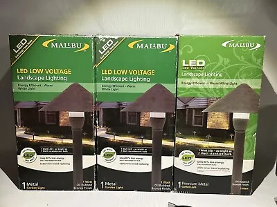 Lot Of 3 Malibu LED Low Voltage Landscape Pathway Lights 1 Watt 8406-91111-01 • $90