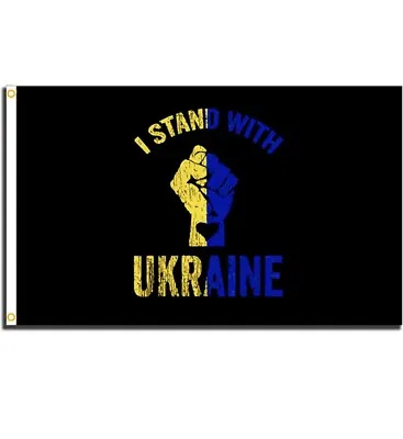 Ukraine Flag With Trident 3x5ft Ukrainian I Stand With Ukraine Flag Banner • $11.95