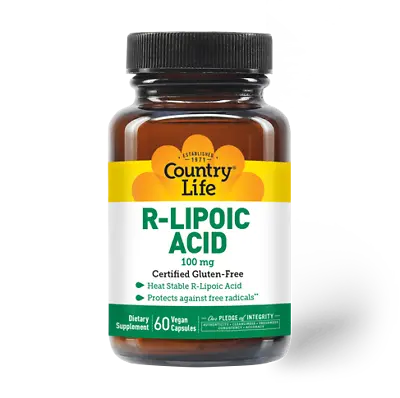 Country Life R-Lipoic Acid 100mg 60 Vegicaps Protect Against Free Radicals • £26.93