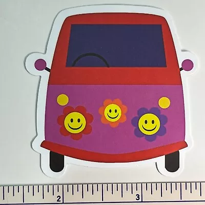 Flower Smiles Road Trip VW Hippie Bus Vinyl Sticker Decal ThinkBomb Free Ship • $4.99