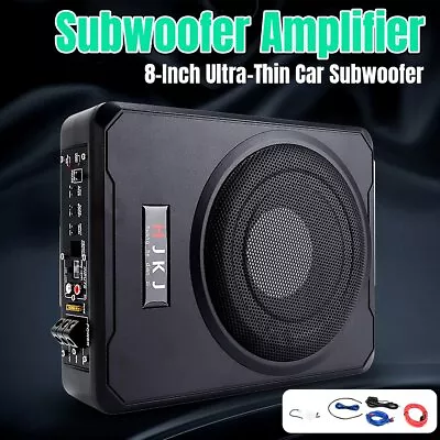 8'' Car Subwoofer Under-Seat Amplifier Speakers Audio Sub Woofer Slim Box 600W C • $98.95