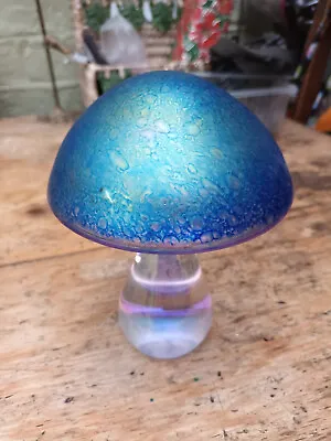 £40 • Buy Heron Glass Large Iridescent Blue Mushroom