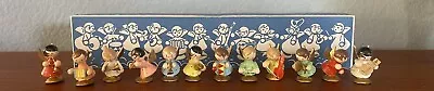 Vintage Feri Italy 12 Piece Wooden Angel Band Figurines Hand Painted Christmas • $75