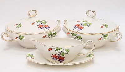 Antique Myott & Son. Art Deco Lidded Tureens And Sauce Boat And Plate. 1901-21 • £62.49