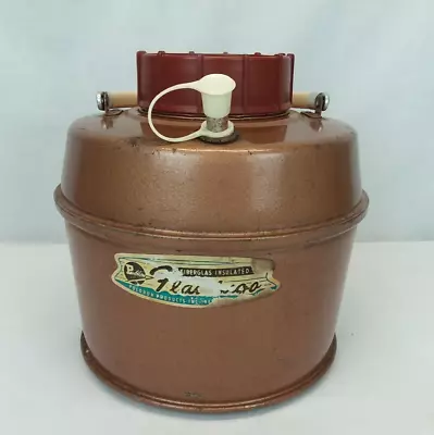 Vtg Flamingo Metal Water Jug Thermos Fiberglass Insulated Cooler Copper Color • $39.99