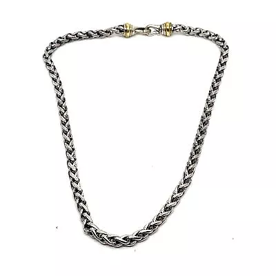 David Yurman Sterling Silver & 14k Yellow Gold Wheat Chain Necklace 16  • $599.97