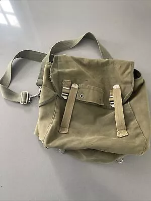 Vintage Canvas Messenger Bag The A Line By Academy Military Green Shoulder Sling • $19.50