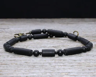 Mens Anklet - Thin Black Onyx Anklet With Matte Glass - Unisex Ankle Bracelet • $14.33