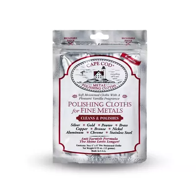 Cape Cod Polishing Cloths For Fine Metals | Jewelry Cleaner And Tarnish Remover  • $11.88