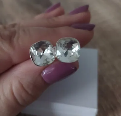 Unwanted Gift Warren James Sterling Silver Crystal Clear Stud Earrings New • £15