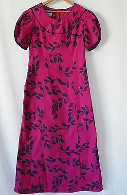 Vtg Malia Hawaiian Patio Dress Maxi Floral Cap Sleeve Back Zip Size S • $59.99