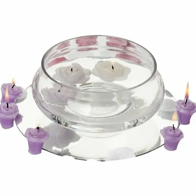 $85.48 • Buy 10 Pcs 7  Wide Floating Candle GLASS HOLDER BOWLS VASES Wedding Centerpieces