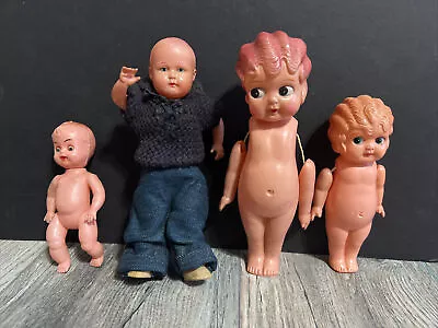 Vintage Lot Of 4 Flapper Kewpie Dolls Made In Occupied Japan Plastic 8  & 5  • $39.99