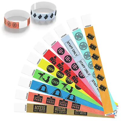 Festival Security Tyvek Paper Wristbands For Events Concerts Crew Staff Camping • $141