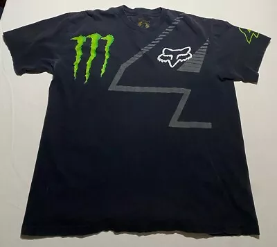 Fox Racing Monster Energy T-Shirt Men's Size XL Ricky Carmichael #4 AK5 • $40