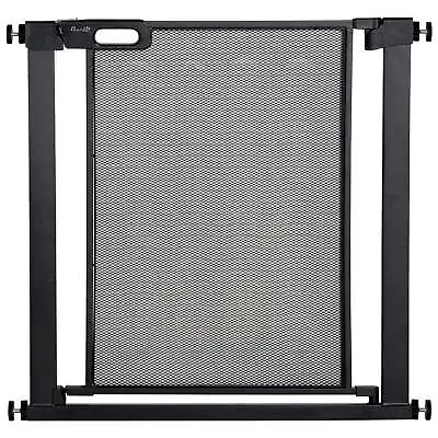 PawHut Pressure Fit Safety Gate For Stairs W/ Auto Close 75-82 Cm - Black • £36.99
