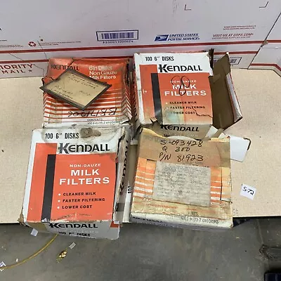 4 Vintage Kendall Non-Gauze Milk Filters Lot Of 400  6” Disk Rough Boxes NOS • $39.99