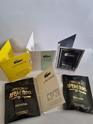 MENS AFTERSHAVE SAMPLES VIALS JOB LOT Jimmy Choo Lacoste Samples Bundle Lot  • £12.60