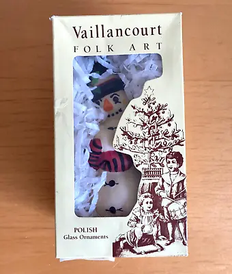 $19.99 • Buy Vaillancourt Snowman With Baby Ornament Folk Art German Christmas Frosty W/