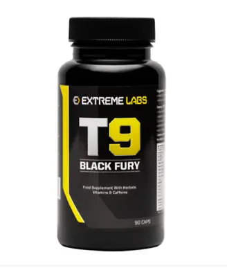 EXTREME LABS T9 BLACK FURY Stimulant Fat Burner 90 Caps Strong Fat Burner Pills • £18.99