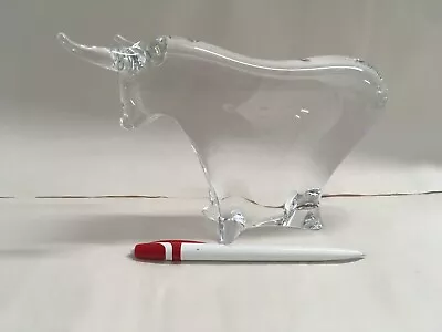 Rare Signed Swedish Art Glass Bull Sculpture By Marcolin • $49