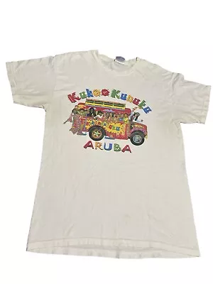 Vintage Men’s Aruba Kukoo Kunuku Party Bus  Shirt Size M Beach Funny Grunge 90s • $15.99